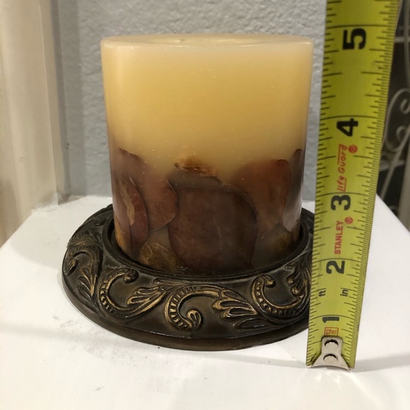 4”x4” Candle With Decorative Vintage Style Base - Picture 1 of 5